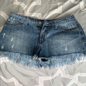 Ashley Mason “Kiss my patch” denim shorts